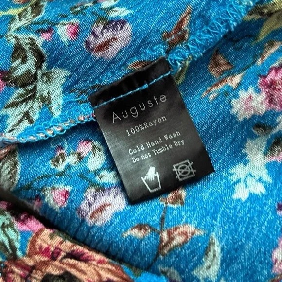 Auguste Beach House Frill Wrap Floral Maxi Dress in Blue Sz 6 - Picture 12 of 12